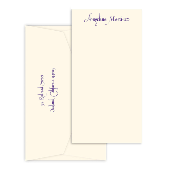 Triple Thick Casual Tall Flat Note Cards - Raised Ink